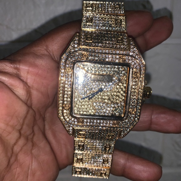 Stainless steel blinged out “ice star” watch - Picture 1 of 4